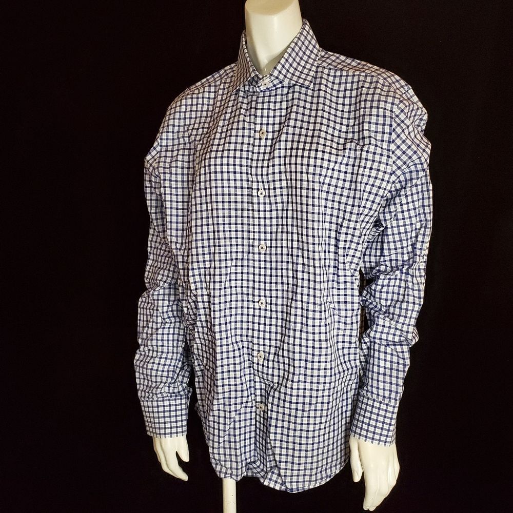 Maker Blue & White Plaid Button Down Shirt (M)